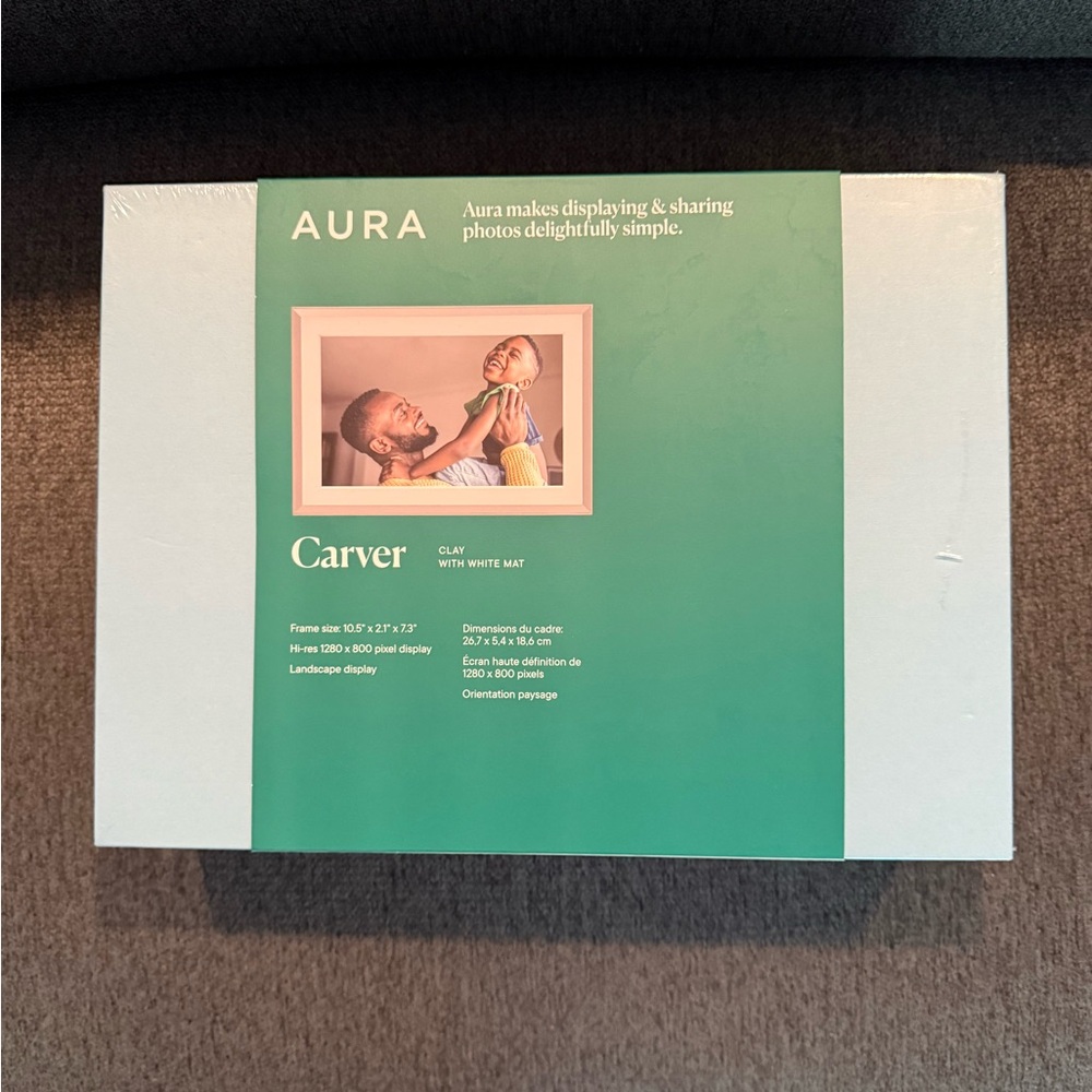 Aura Carver 10” Digital Frame | Clay with White Mat | Wifi